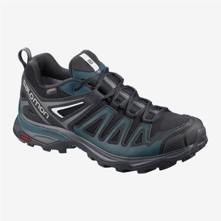 Salomon X ULTRA 3 PRIME GTX W Womens Hiking Shoes Black/Green UK WQYB